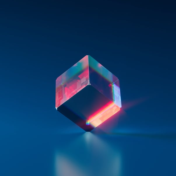 NFT Product Image a cube in a blue background